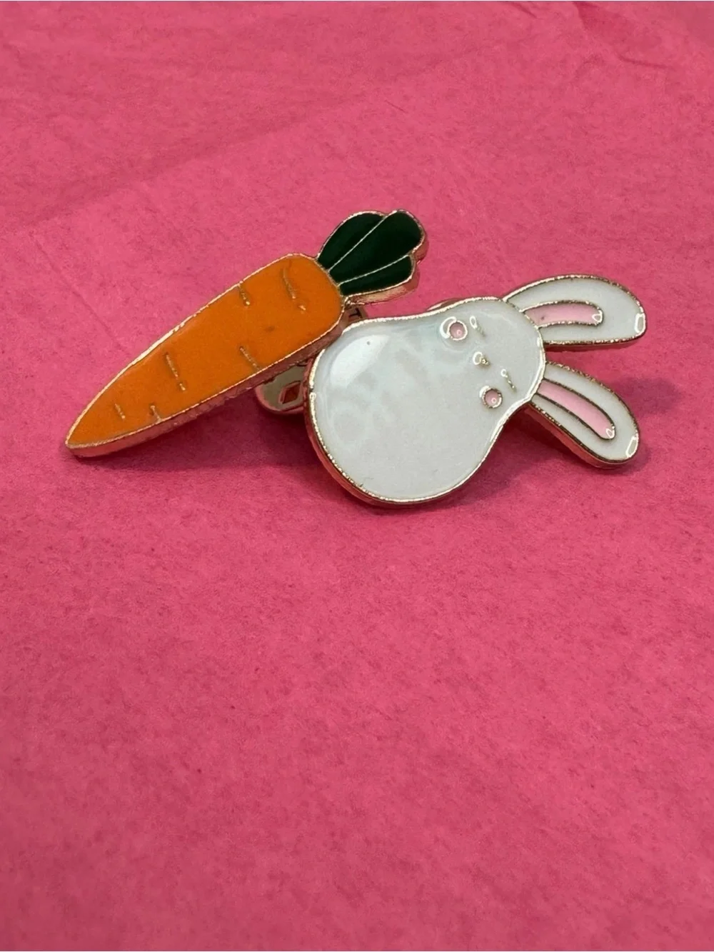 Bunny & Carrot Enamel Kids Earrings - White, Orange & Green